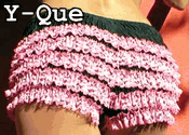 Ruffle Butt Panties Black-Pink - Out of stock